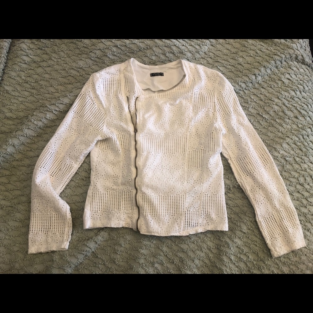 White knit crop jacket